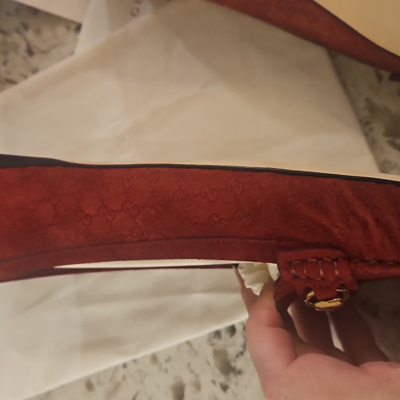 Gucci Horsebit GG Red/Maroon Suede Women's Loafers - NIB with COA - Picture 6 of 14